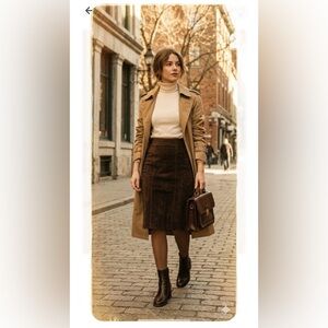 Danier Vintage Suede Pencil Skirt